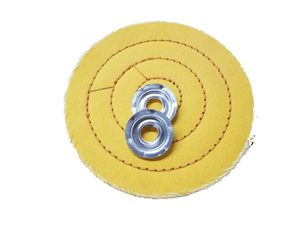 Buffing Wheel-Yellow Treated, 6" diameter, 1/2" thick, 1/2" arbor
