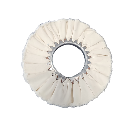 Airway Buffing Wheel 8" dia white cotton buffing wheel x 3" centerless