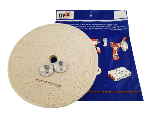 Buffing Wheel Spiral Sewn Cotton, 1" Thick - Available in 4", 6", 8" & 10" Diameters