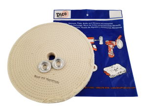 Buffing Wheel Spiral Sewn Cotton, 1" Thick - Available in 4", 6", 8" & 10" Diameters