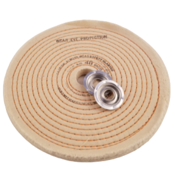 Buffing Wheel Spiral Sewn Cotton ½" Thick - Available in 4", 6", 8",10" Diameters