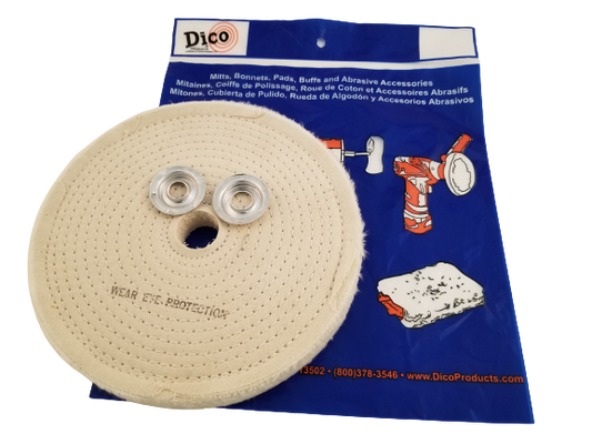 Buffing Wheel Spiral Sewn Cotton ¼" Thick - Available in 4", 6", 8", 10 & 12"