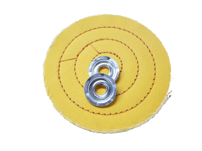 Buffing Wheel-Yellow Treated, 6" or 8"  dia, 1/2" thick