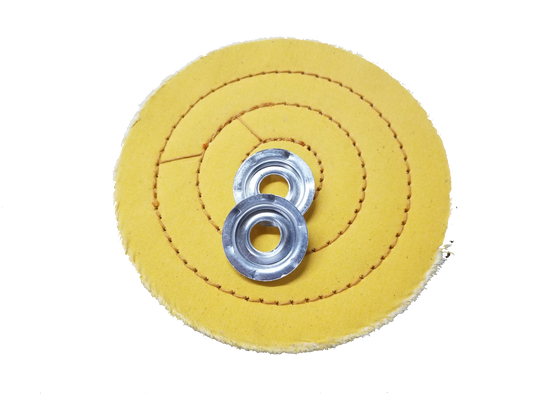 Buffing Wheel-Yellow Treated, 6" or 8"  dia, 1/2" thick