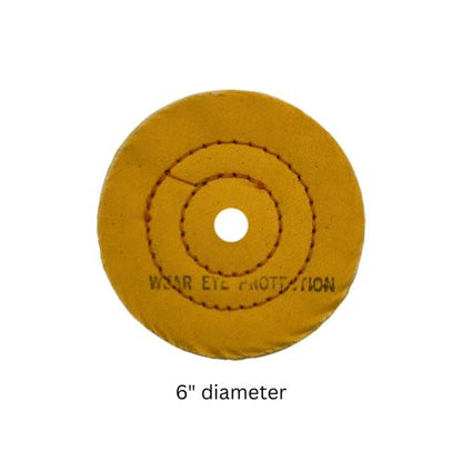 Buffing Wheel-Yellow Treated, 6" or 8"  dia, 1/2" thick