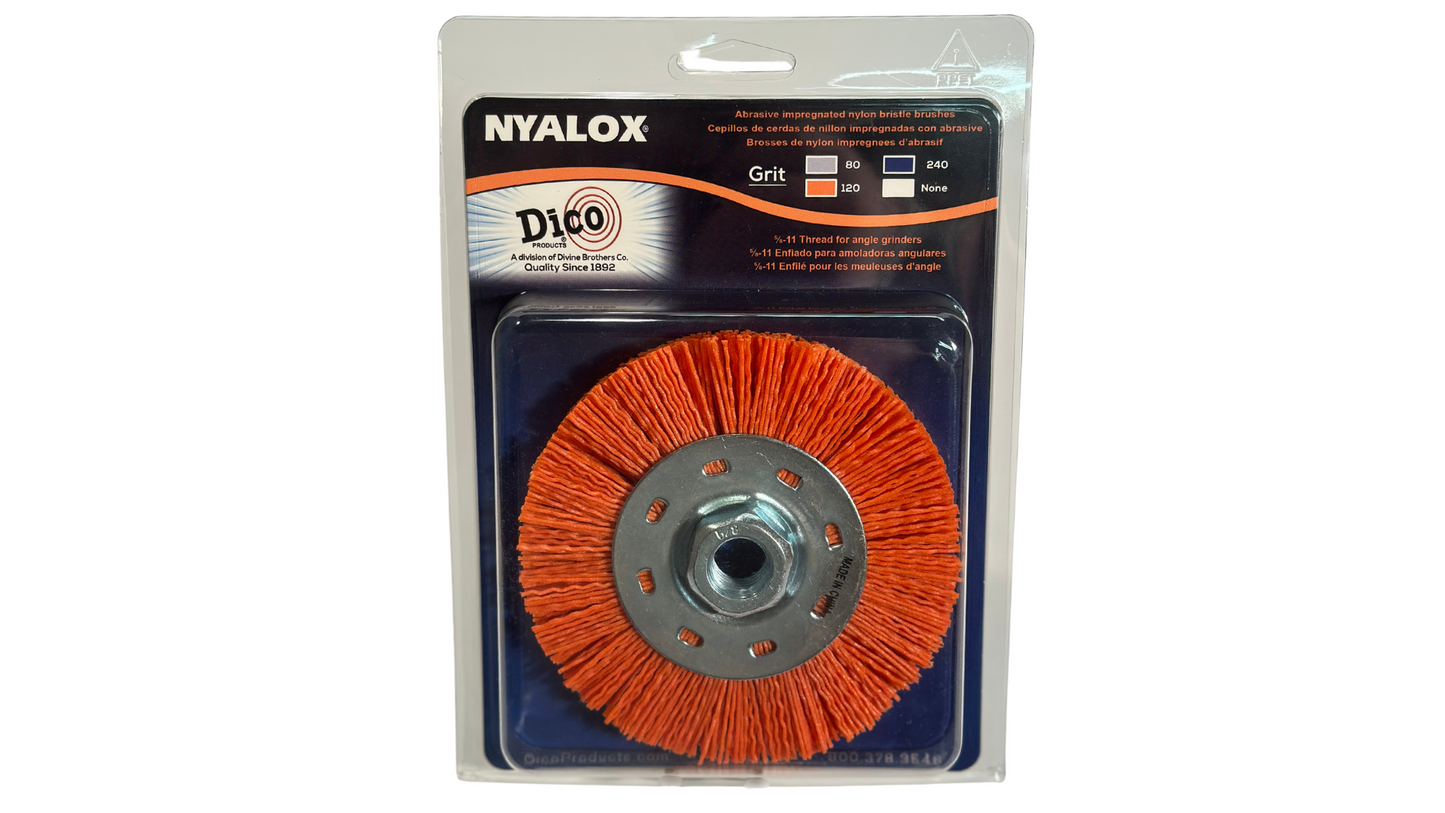 Nyalox 4 ½" Wheel Brush; 5/8-11 Thread for Angle Grinders