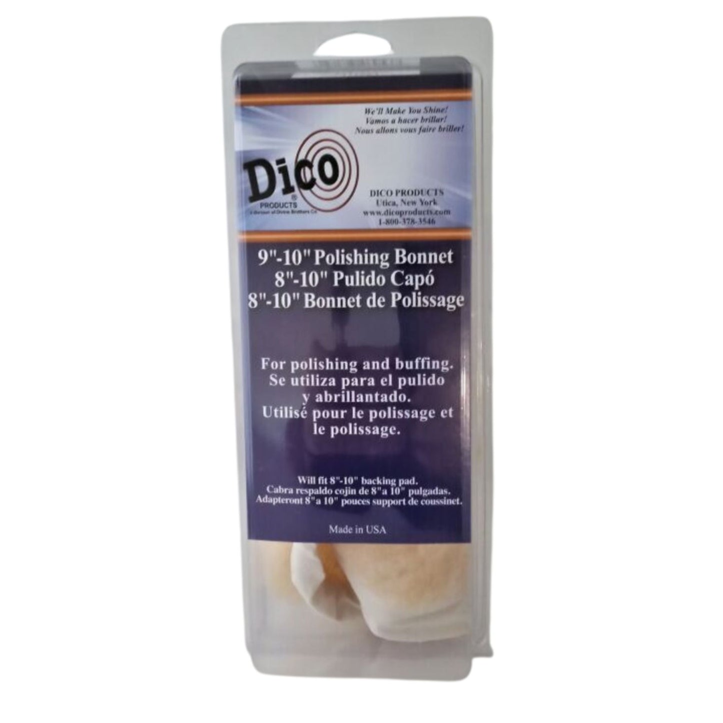 Buffing & Polishing Bonnet — Synthetic, Tie-On Style