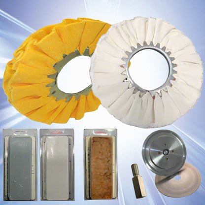 Airway 8 inch diameter Buff Kit with Flanges & Arbor Extender