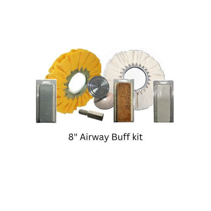 Airway 8 inch diameter Buff Kit with Flanges & Arbor Extender